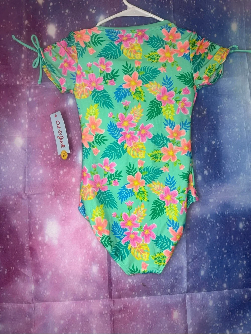 New Cat & Jack one piece short sleeve swimsuit